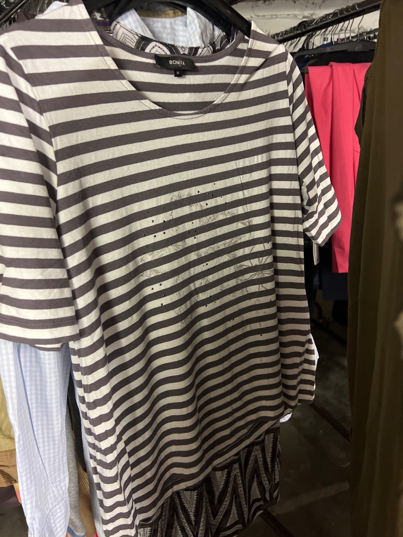 Bonita T-Shirt Schwarz-Weiß Gr.: M