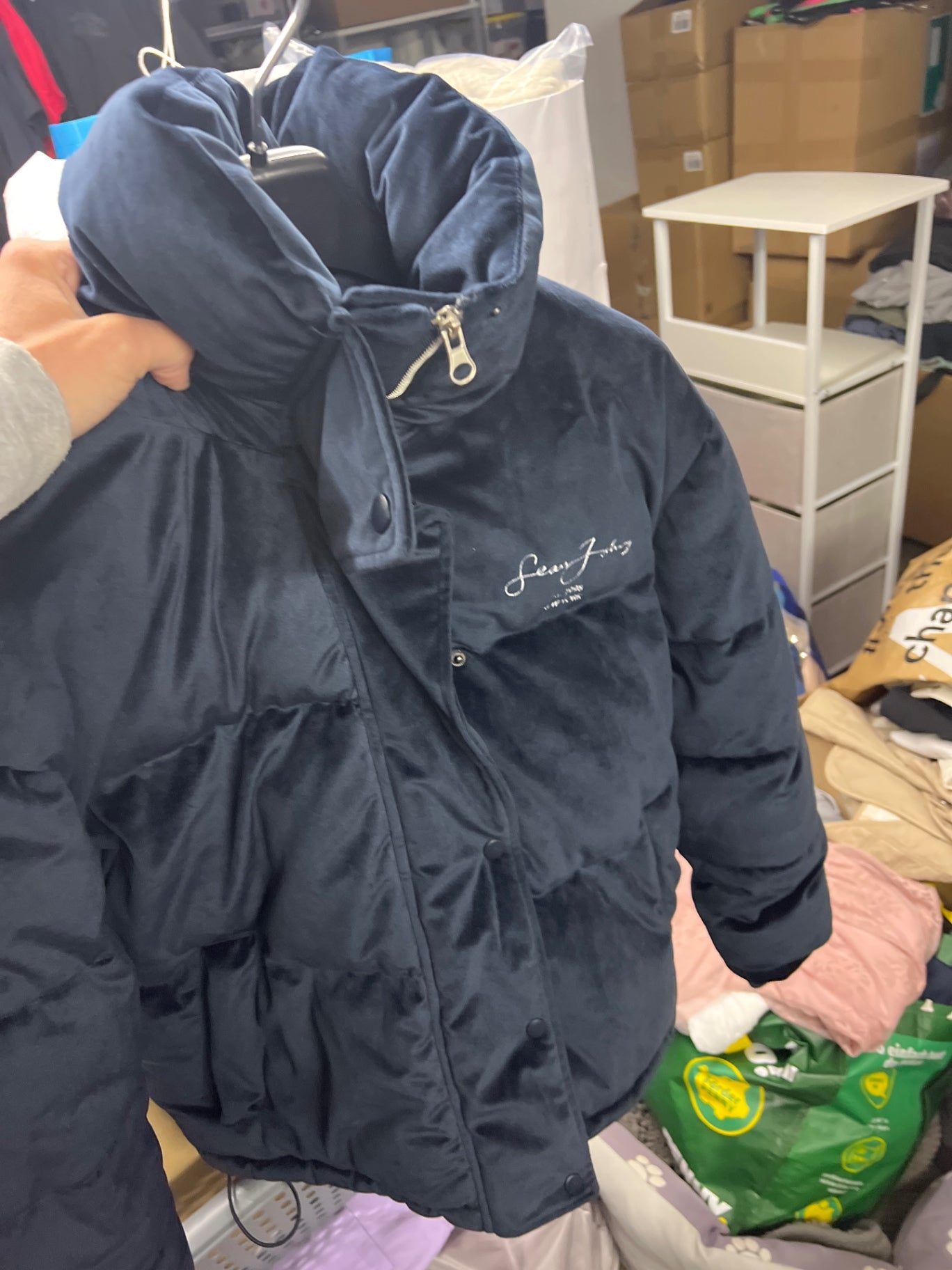 MISSGUIDED Winterjacke Dunkelblau Gr.: XS