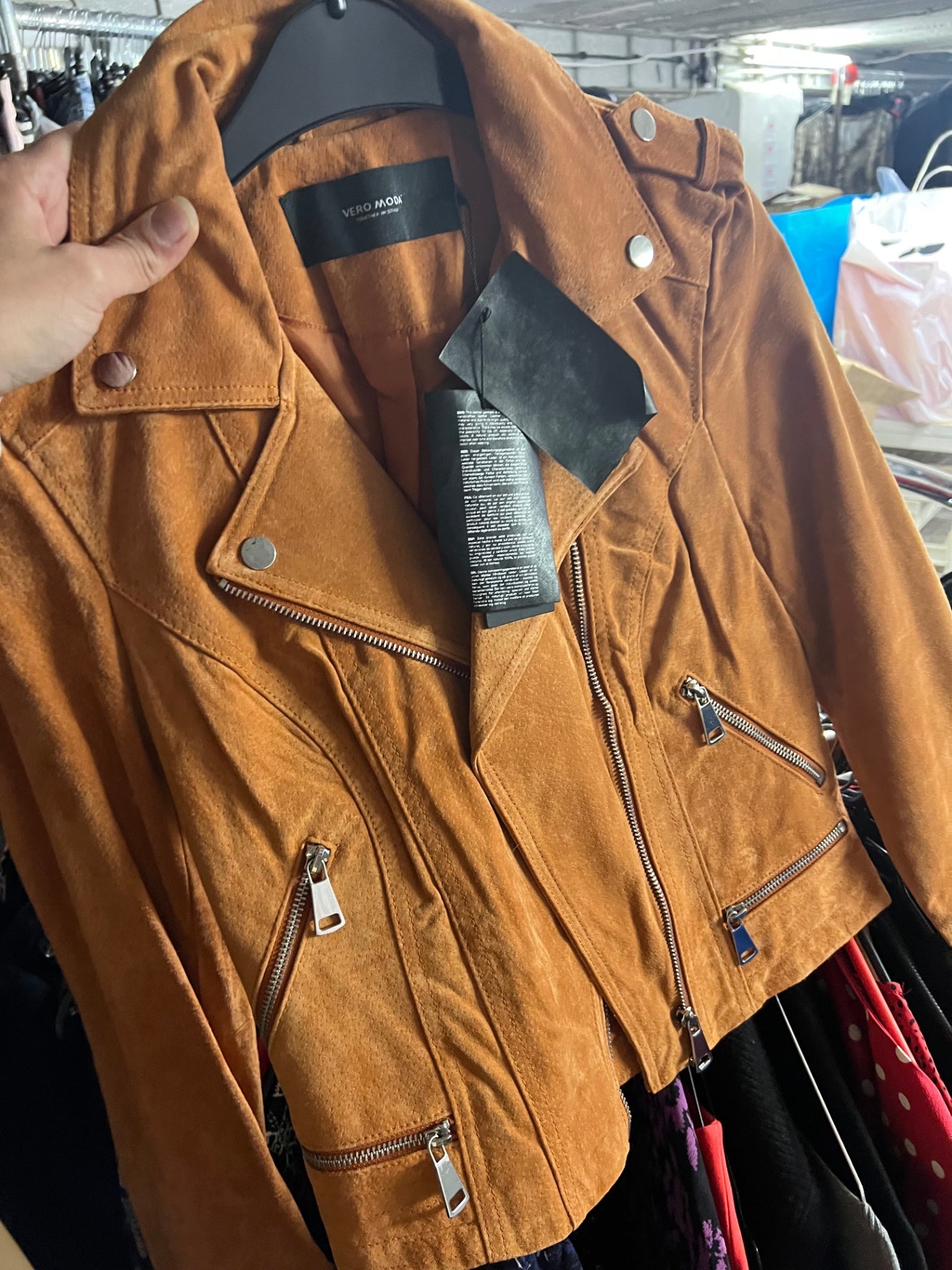 NEU Vero Moda Lederjacke Ocker Gr.: S