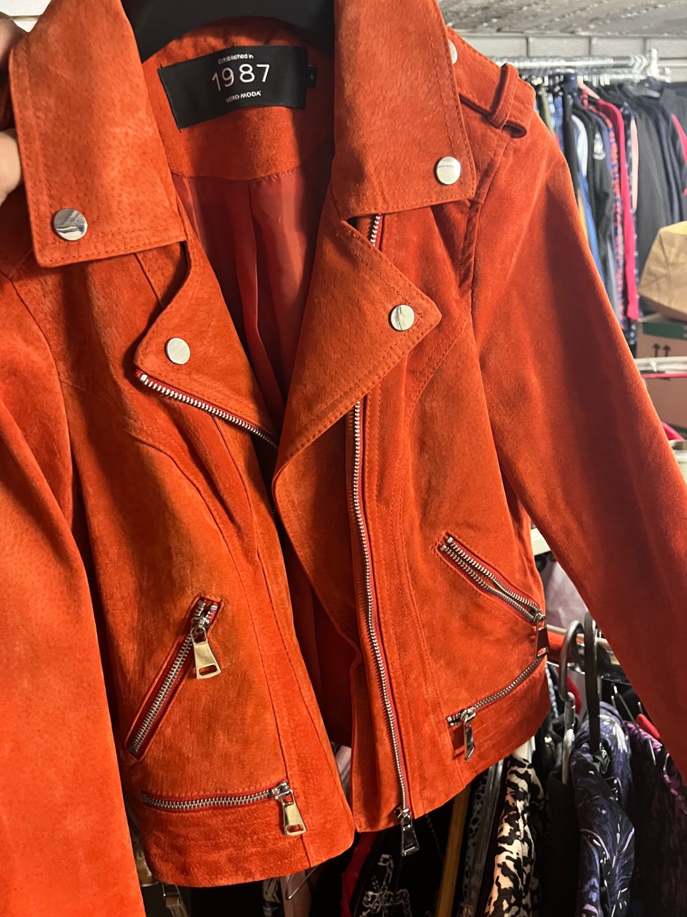 Vero Moda Lederjacke Orange Gr.: S