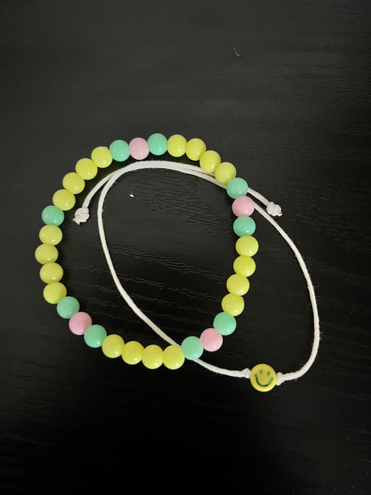Set Smiley + Bonbonarmband