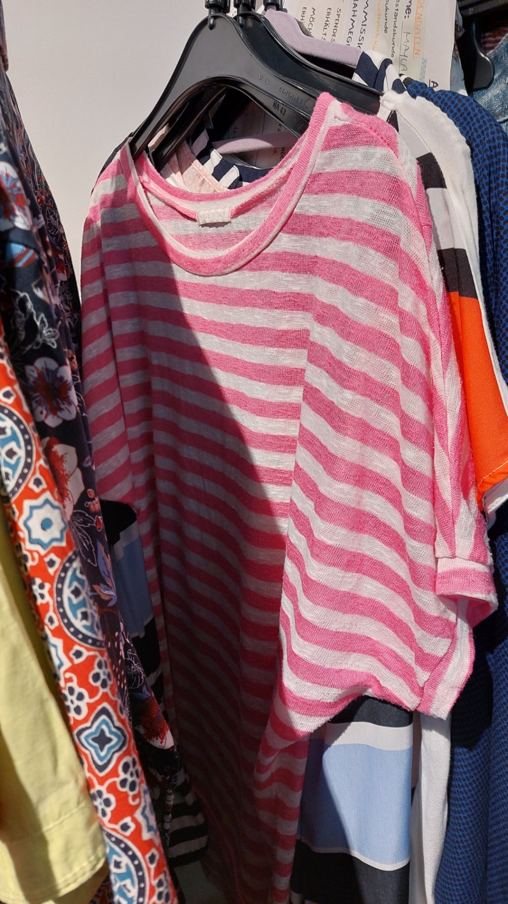 Made in Italy T-Shirt Pink und Weiß Gr.: XXL