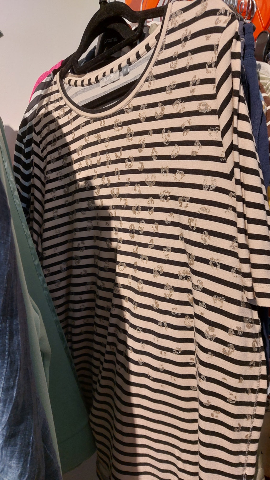 Rabe T-Shirt Beige und Schwarz Gr.: 48