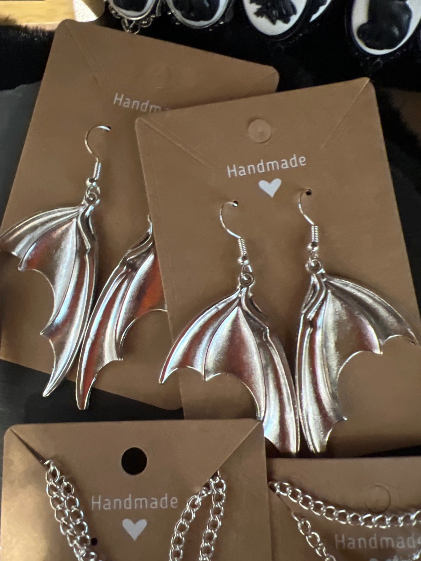 Ohrringe Fledermausflügel Silber 