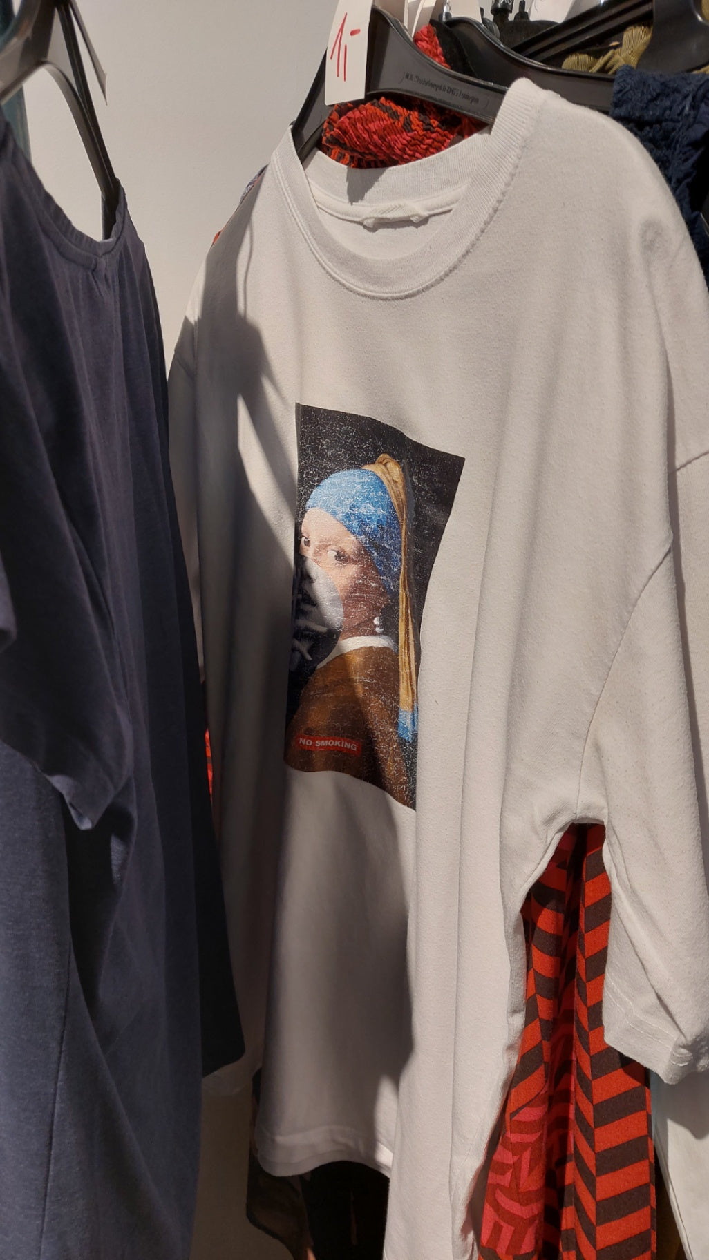 "No Smoking" T-Shirt Weiß Gr.: L