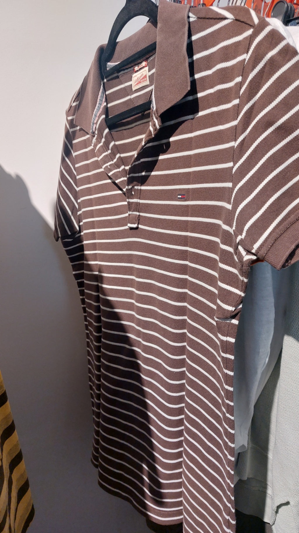 Tommy Hilfiger Poloshirt Braun/Weiß Gr.: M