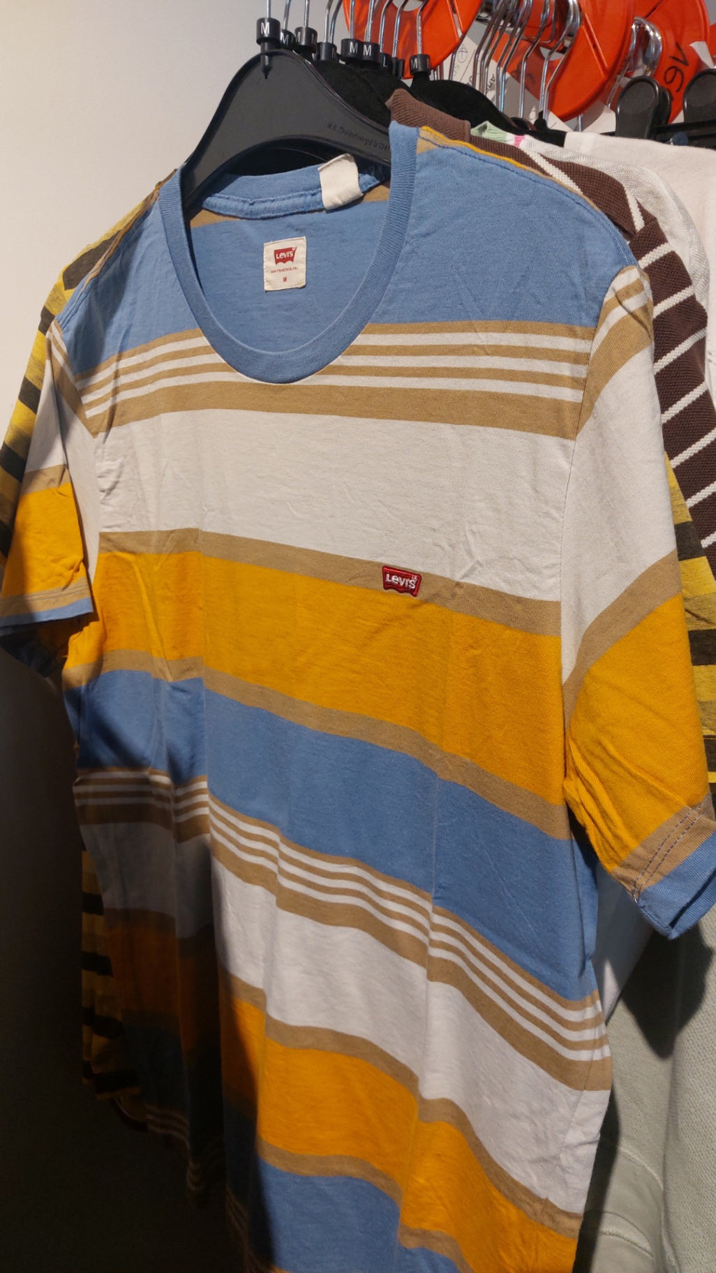 Levi's T-Shirt Blau, Weiß, Beige, Gelb Gr.: M