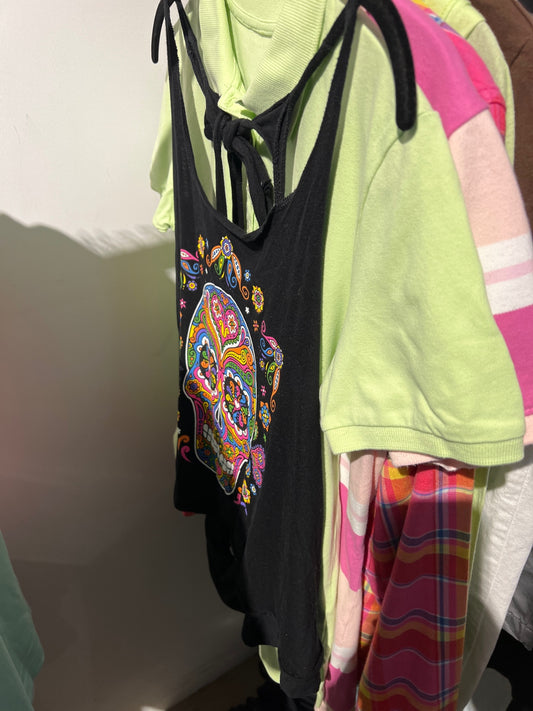 Top Schwarz Bunt Gr.: M
