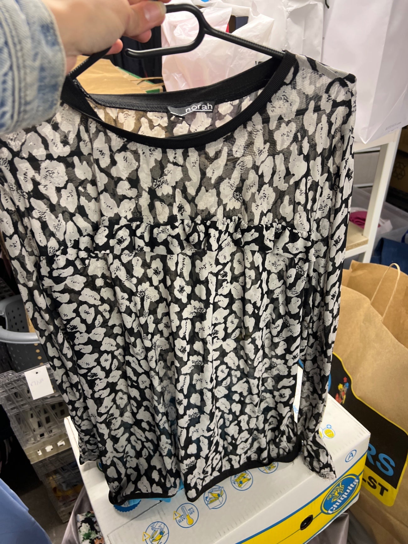 norah Bluse Schwarz Weiß Gr.: 46