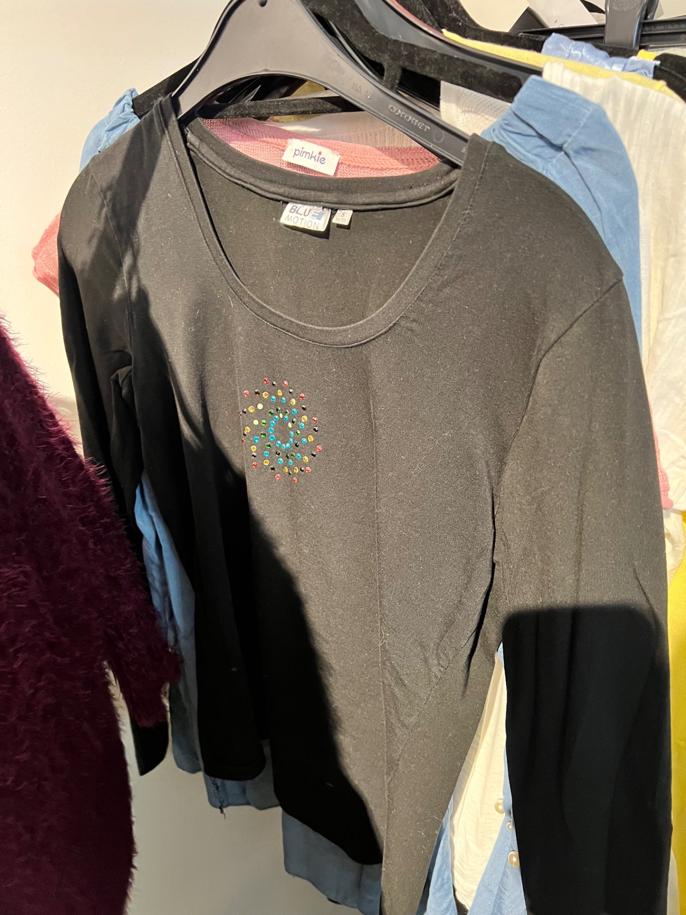 Langarmshirt Schwarz Gr.: S