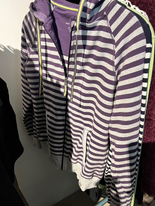 Sweatjacke Lila, Weiß, Schwarz Gr.: M