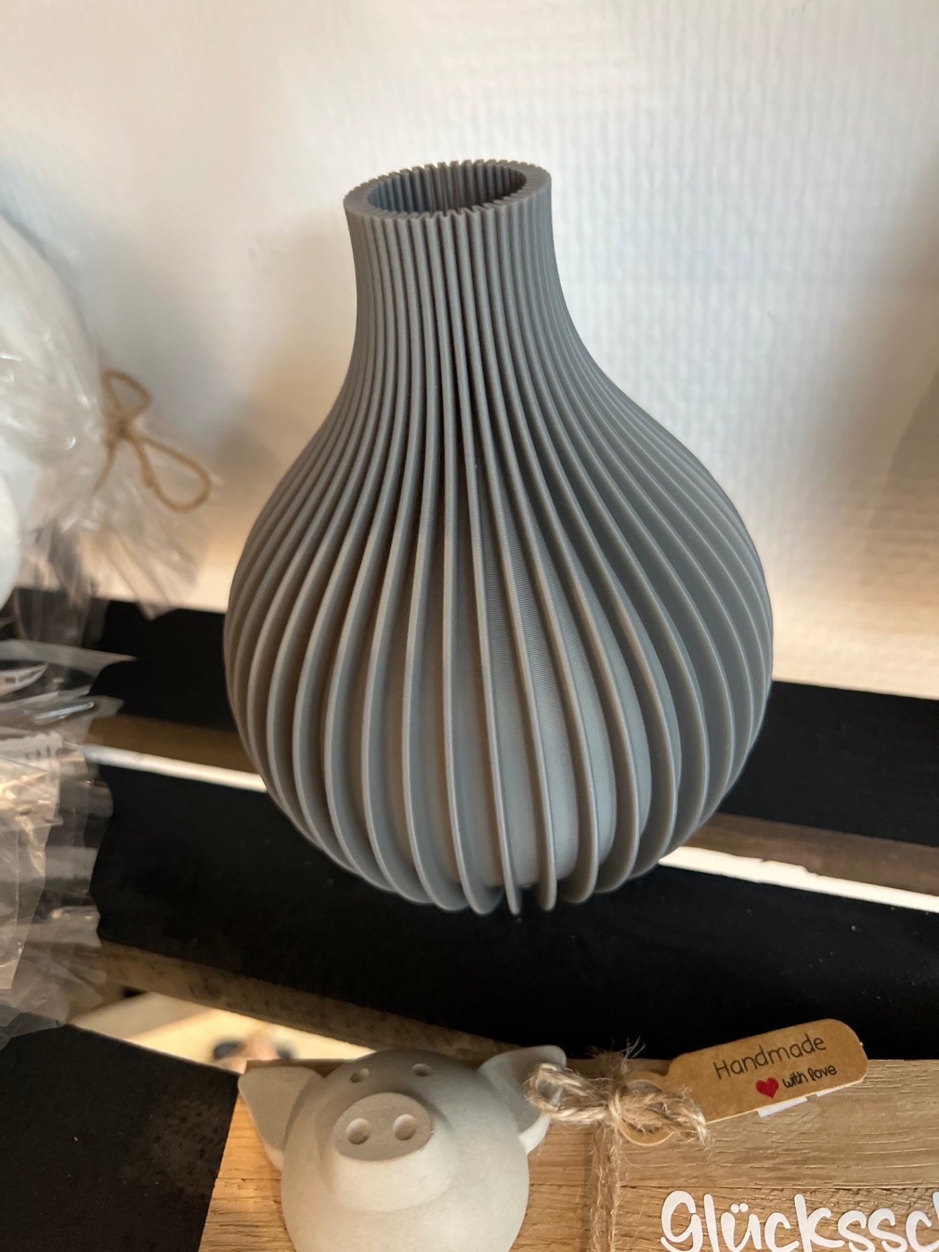 EINZELSTÜCK Vase Welle 3D klein 