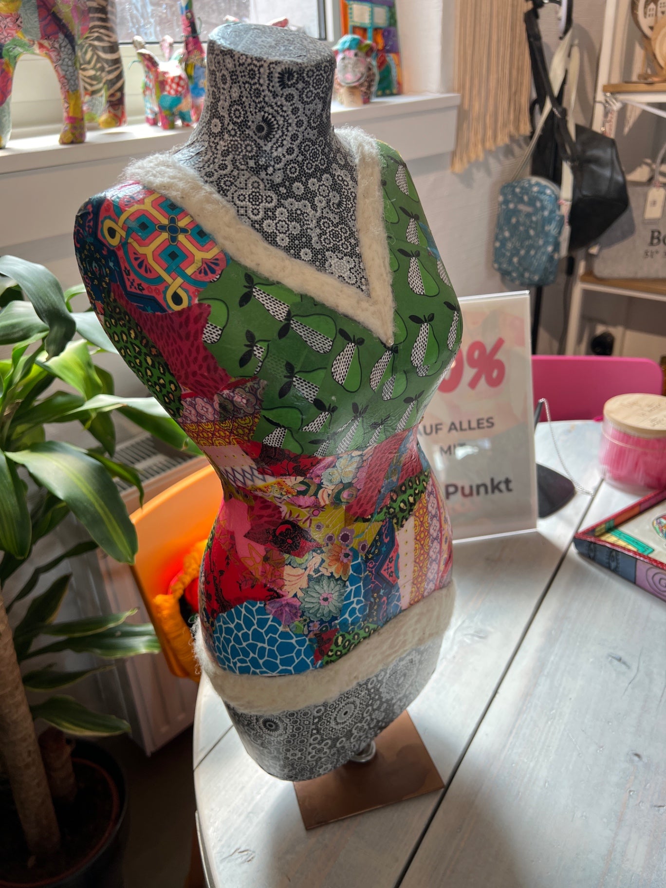 UPCYCLING Holzdeko Büste Bunt 