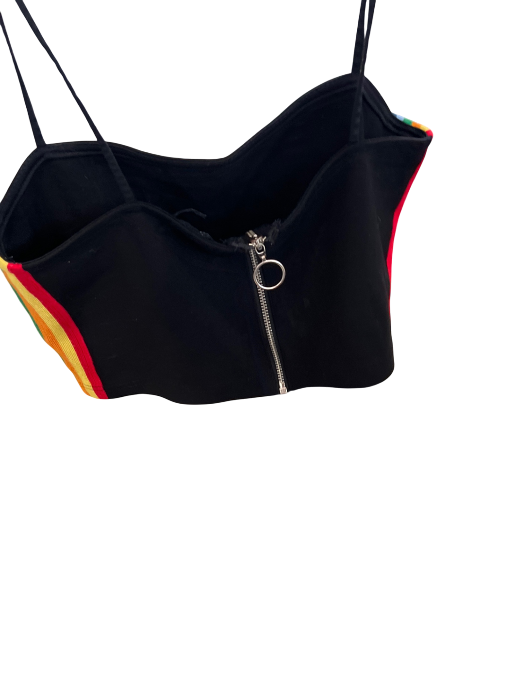 Top Schwarz bunte Streifen Gr.: M