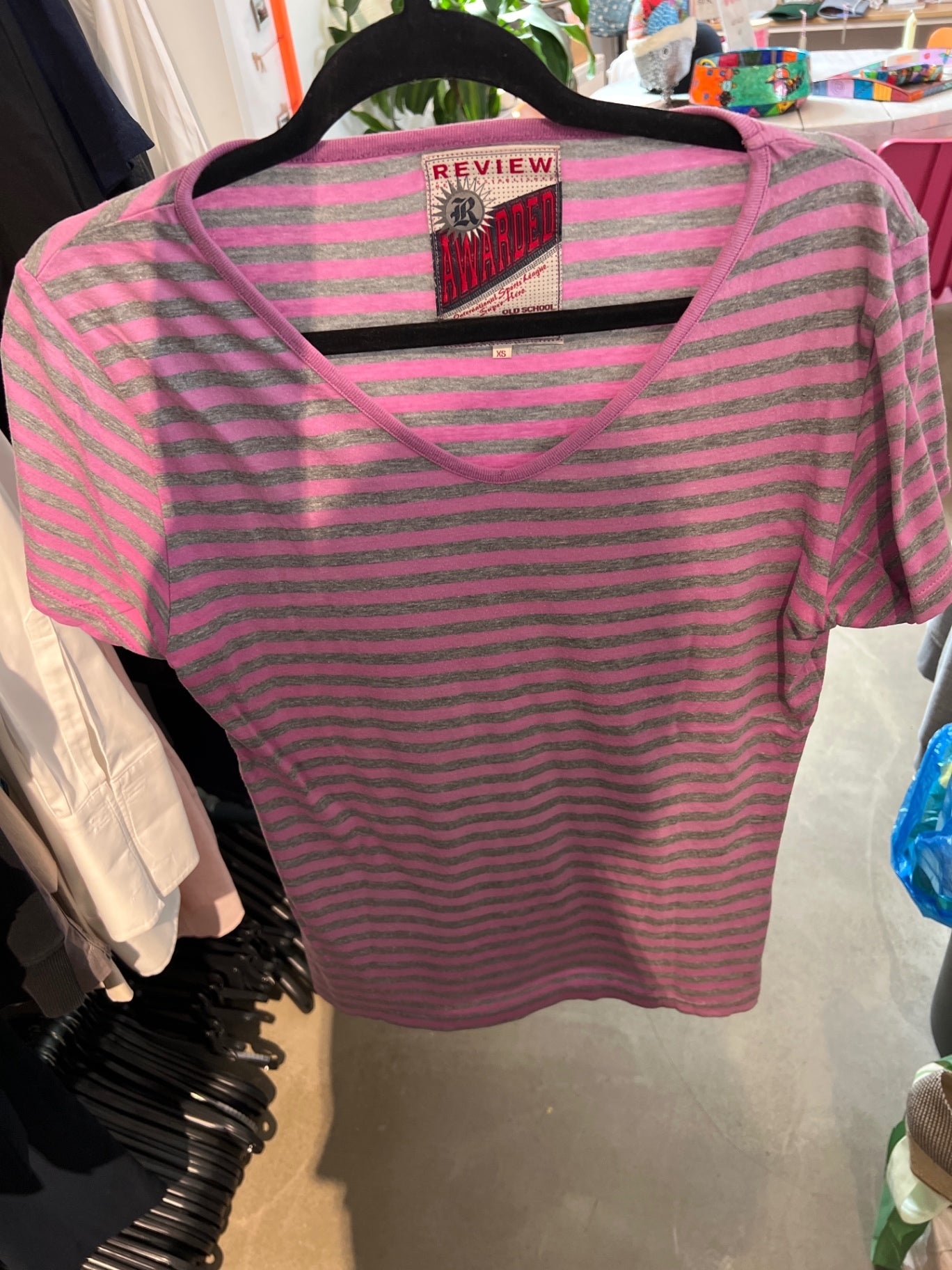 Review T-Shirt Rosa und Grau Gr.: XS