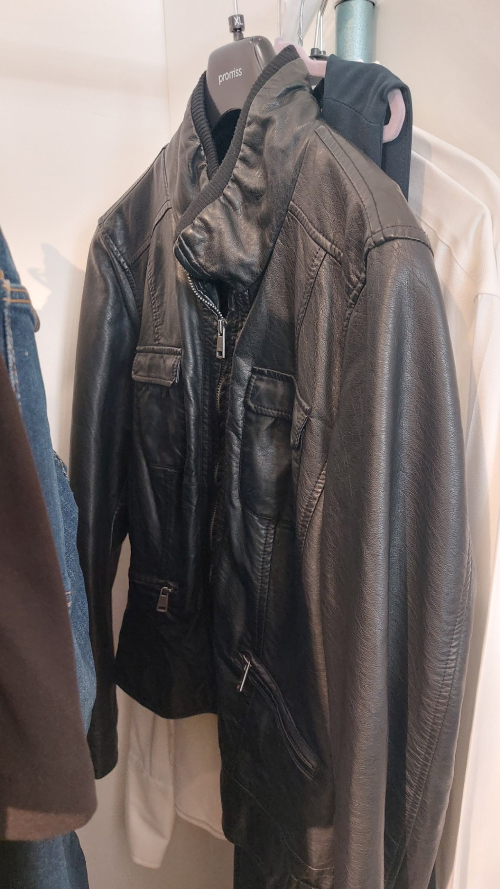 ONLY Lederjacke Schwarz Gr.: XL