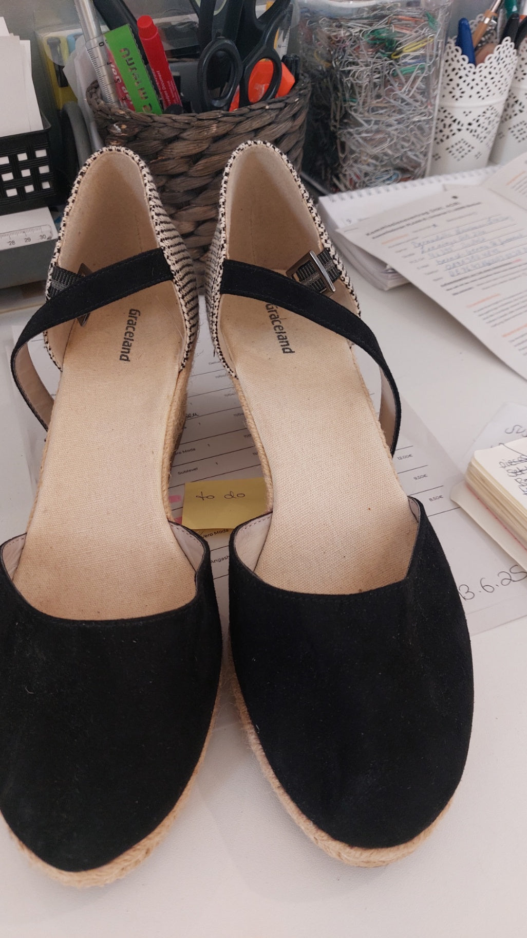 Graceland Sandalen Schwarz/Beige Gr.: 42