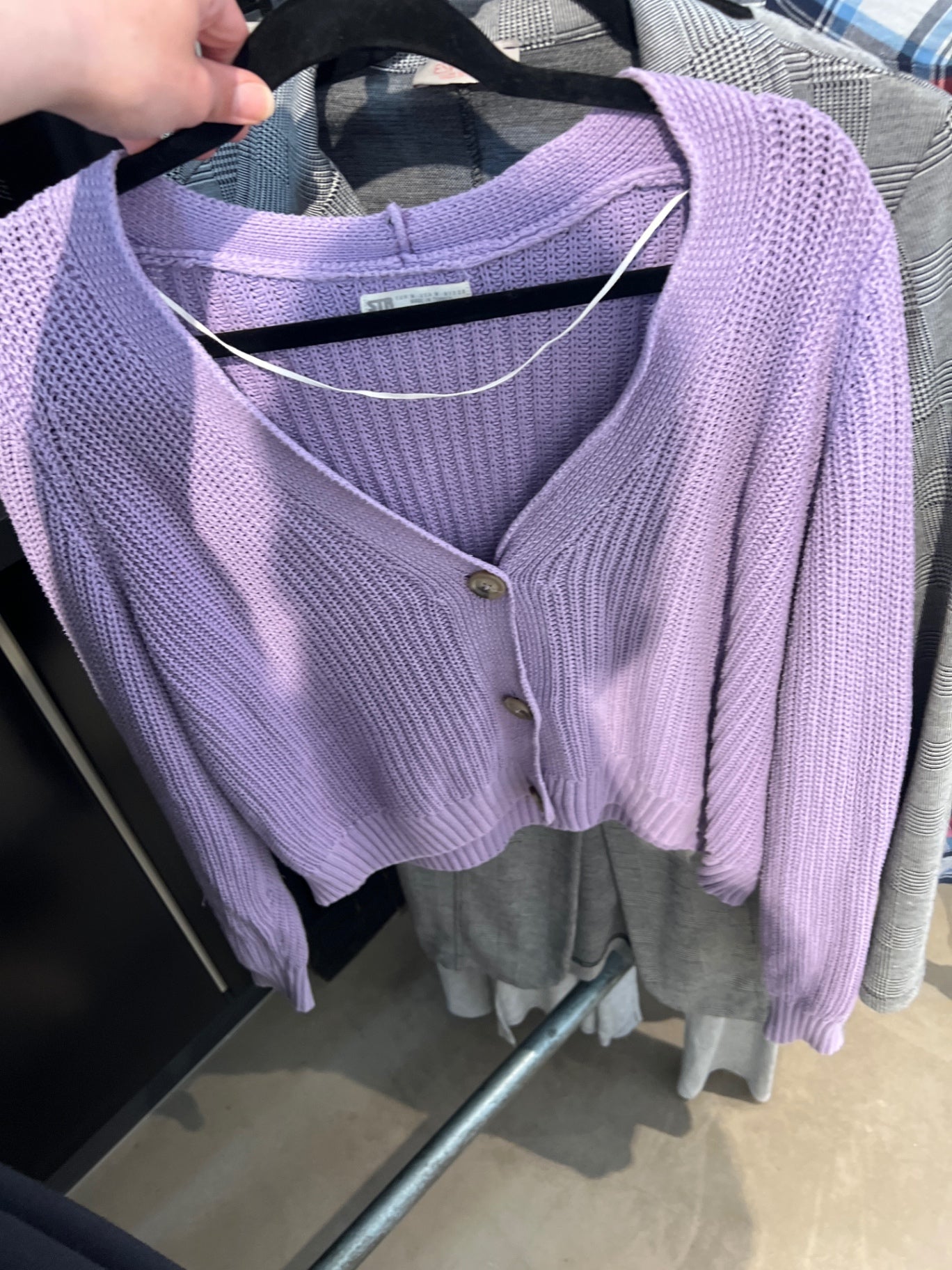 Str Strickjacke Lila Gr.: M