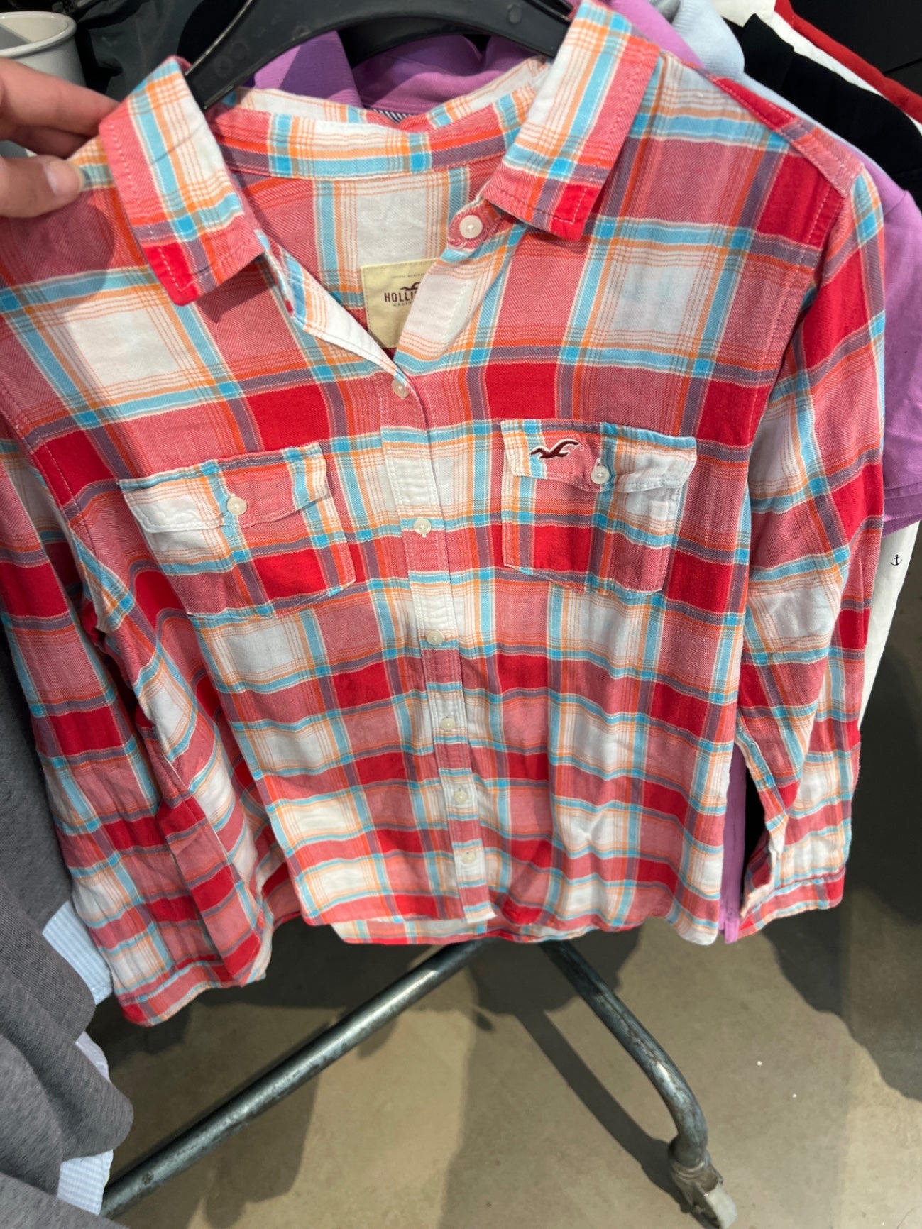 Hollister Hemd Rot, Weiß Gr.: M
