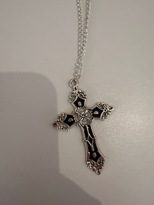 Corvus Luna Kette Kreuz Schwarz