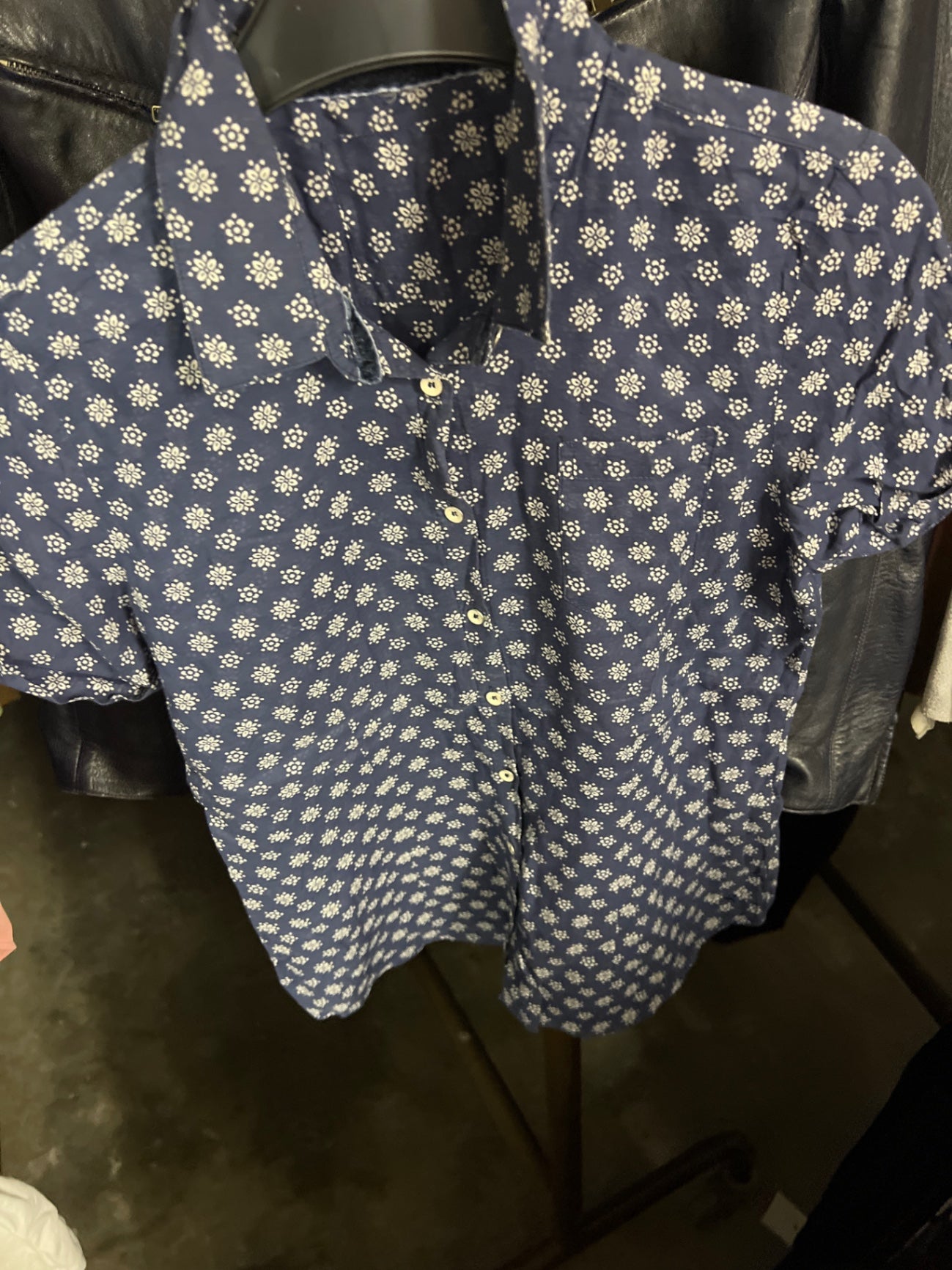 Bluse Blau Weiß Gr.: S