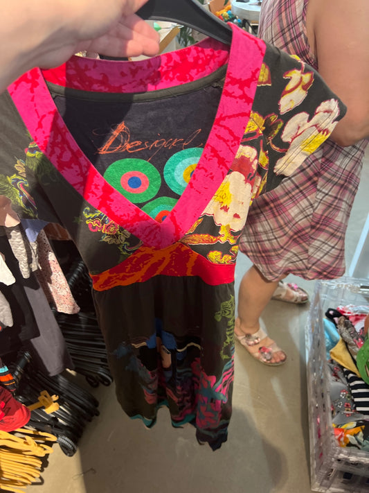 Desigual Kleid Schwarz Pink Gr.: S