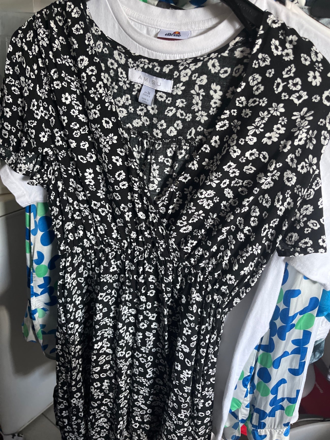 AMISU Kleid Schwarz und Weiß Gr.: 36