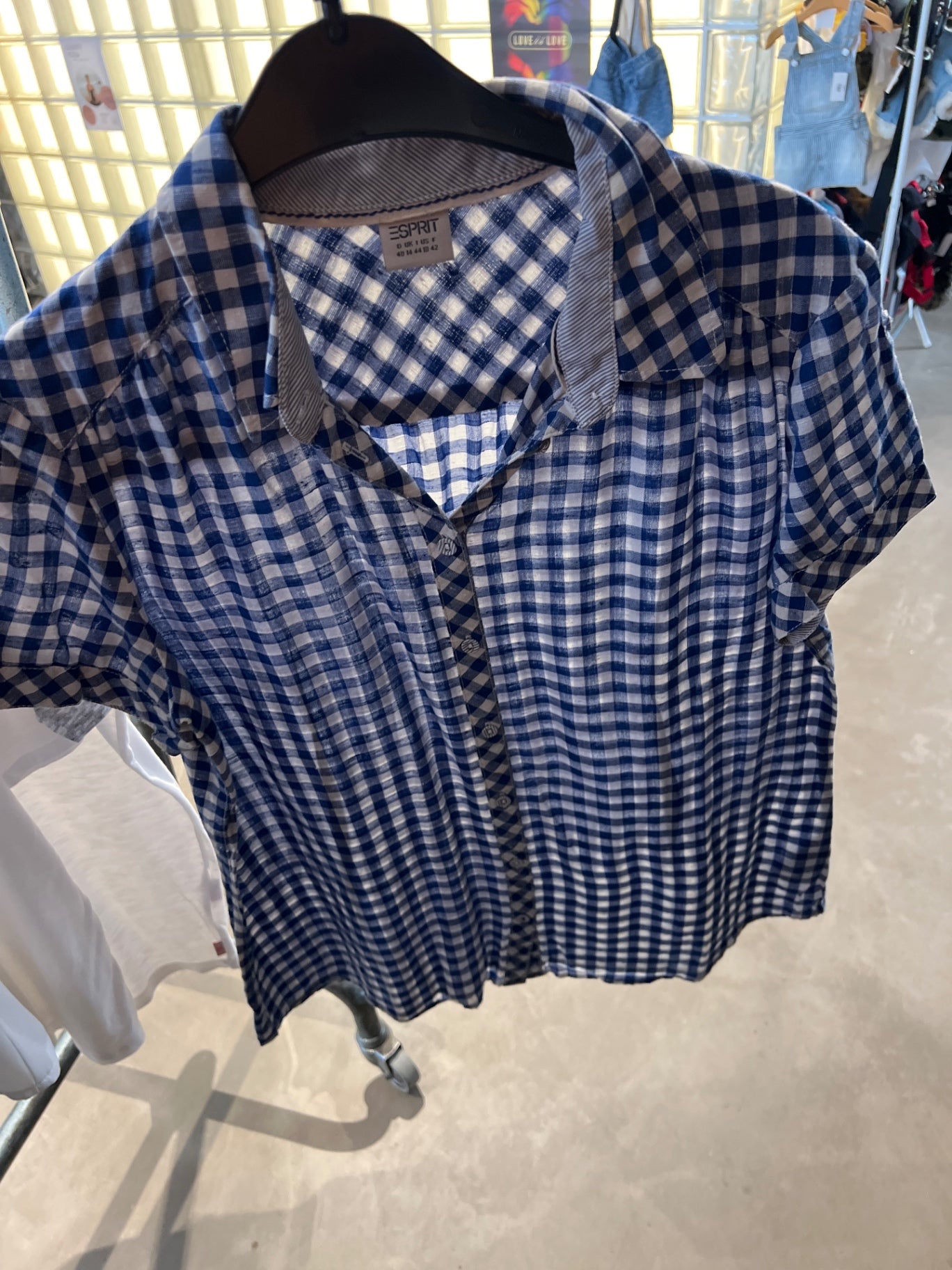 ESPRIT Bluse Blau und Weiß Gr.: 40