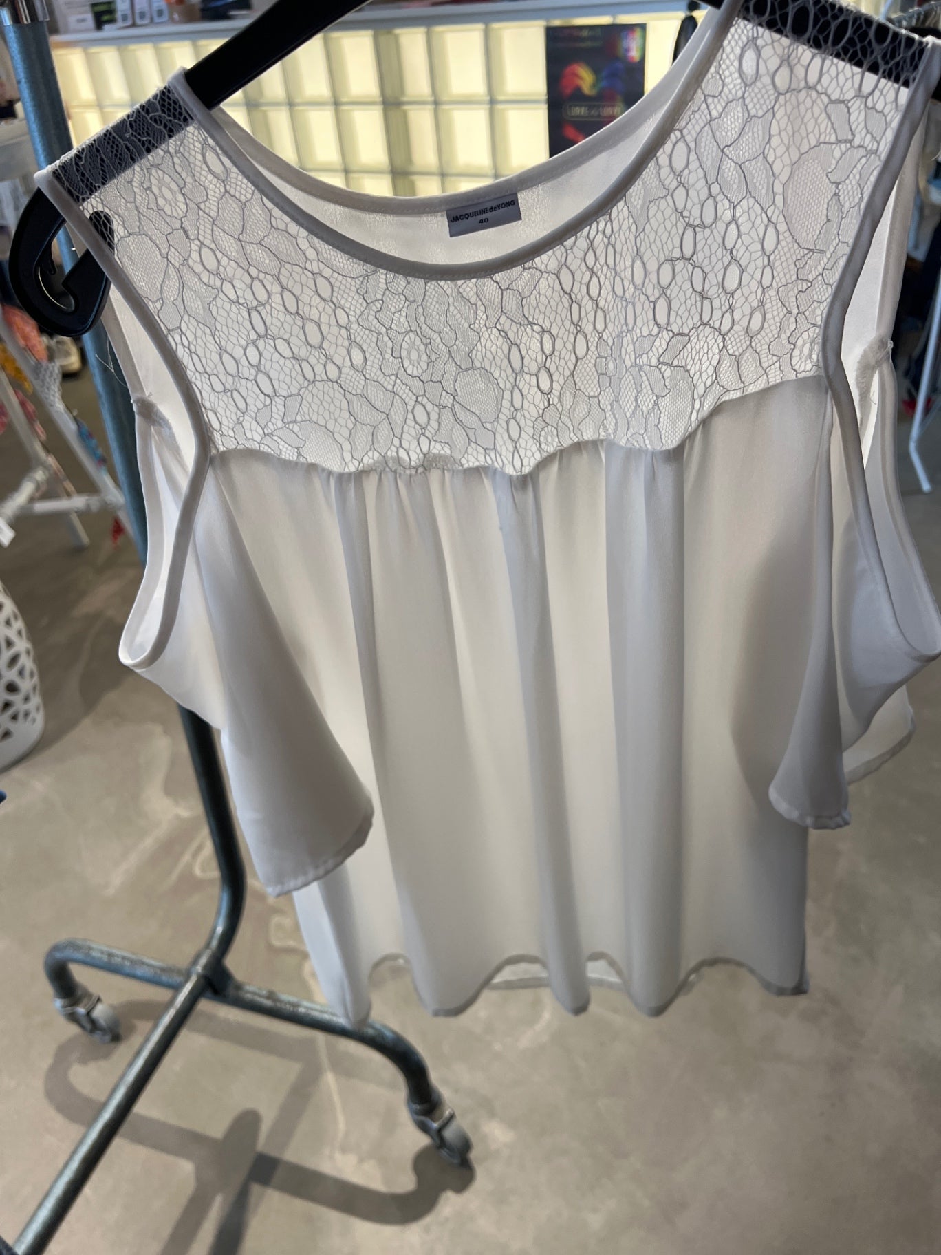 Jaqueline de yong Bluse Weiß Gr.: 40
