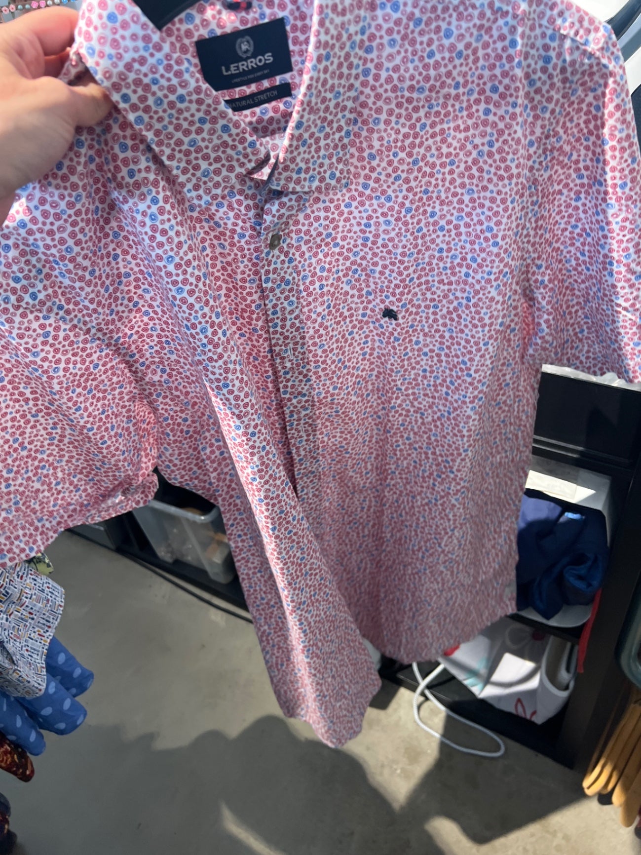 LERROS Hemd Rot Blau Gr.: XL