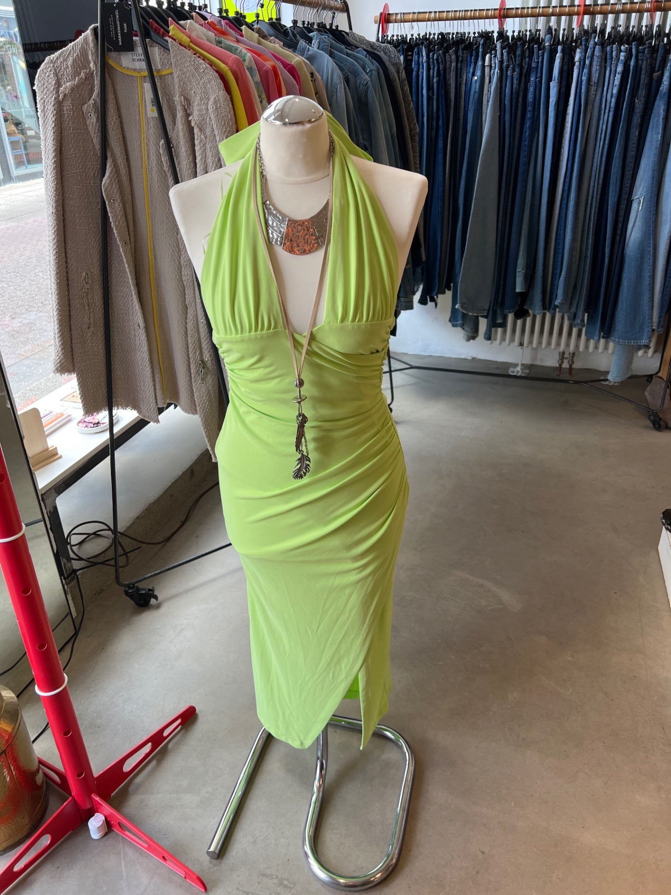 Zara Kleid Neon Grün Gr.: S