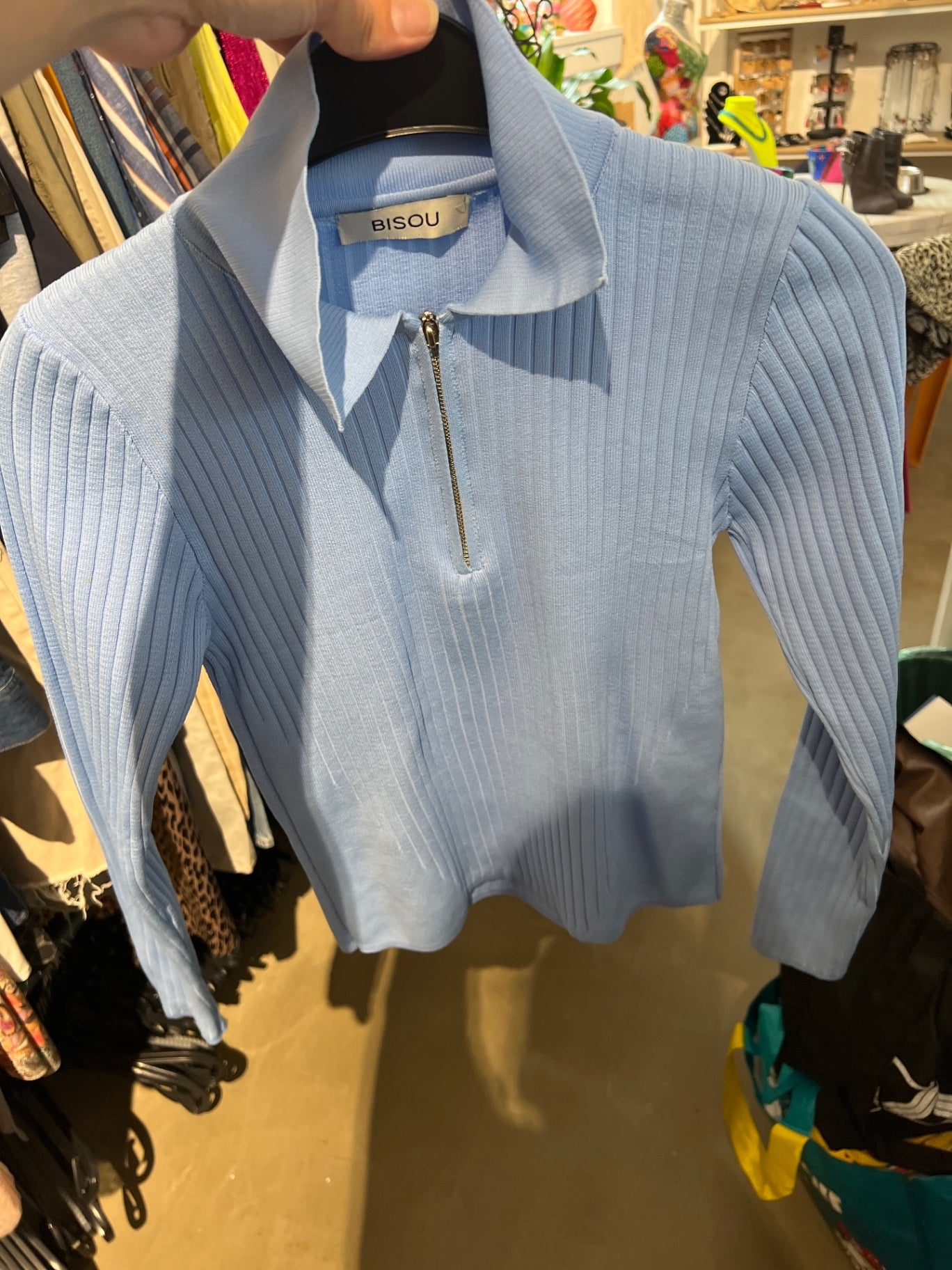 Bisou Rippenpulli Hellblau Gr.: S