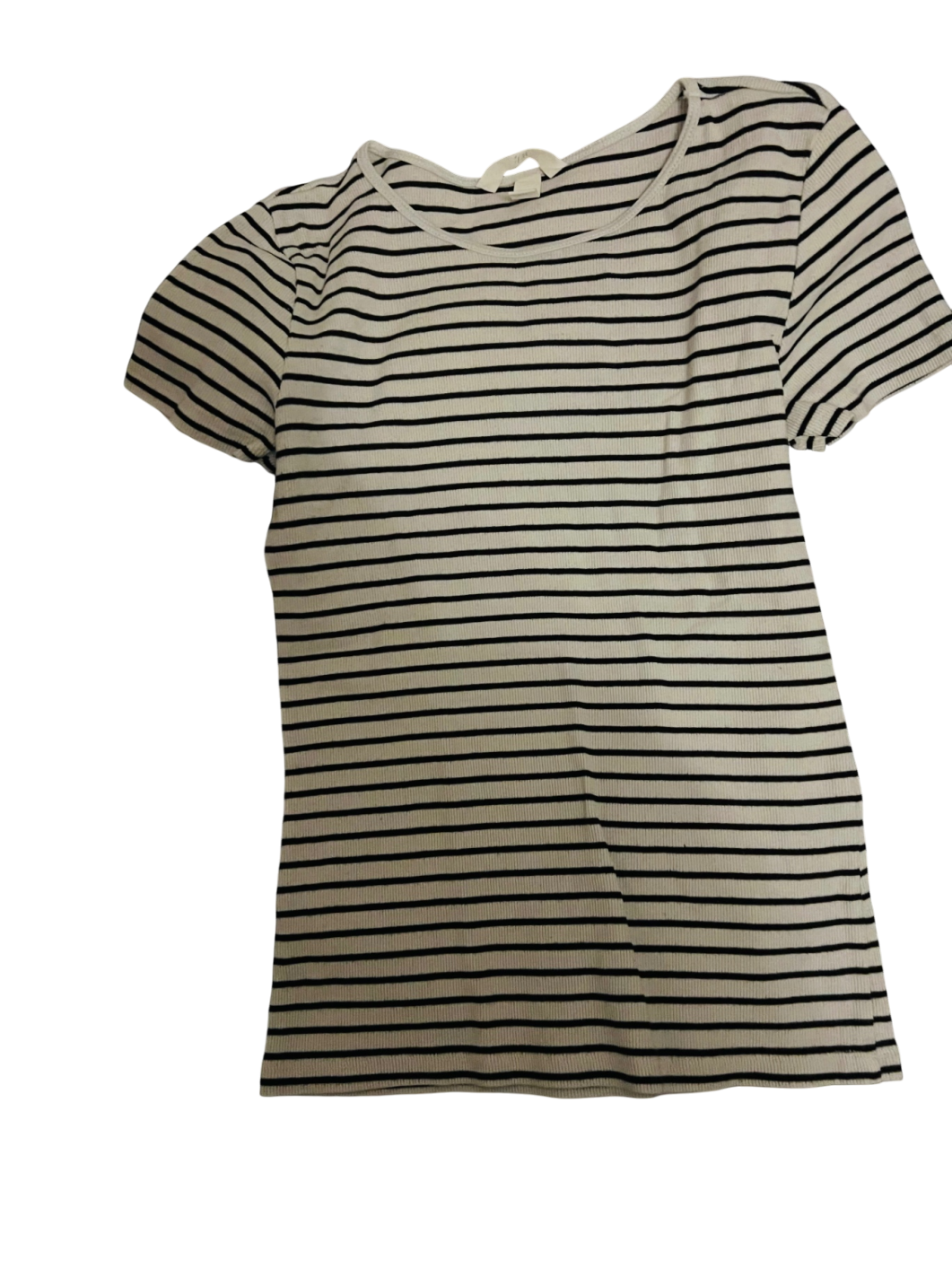 H&M T-Shirt Weiß schwarze Streifen Gr.: M