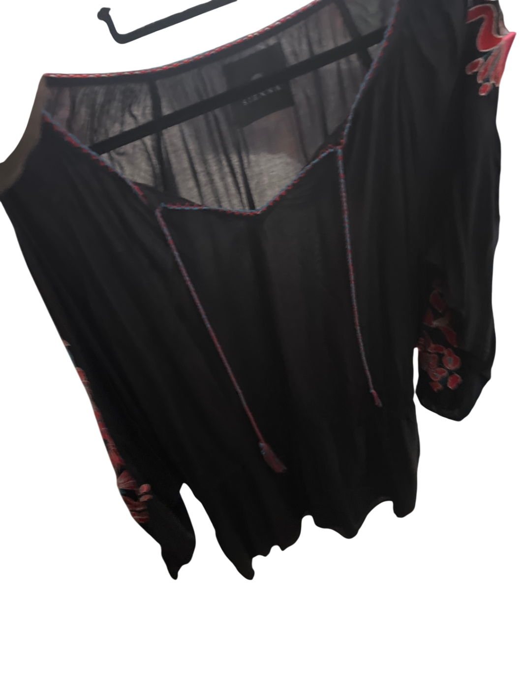Sienna Bluse Schwarz Rot Gr.: M