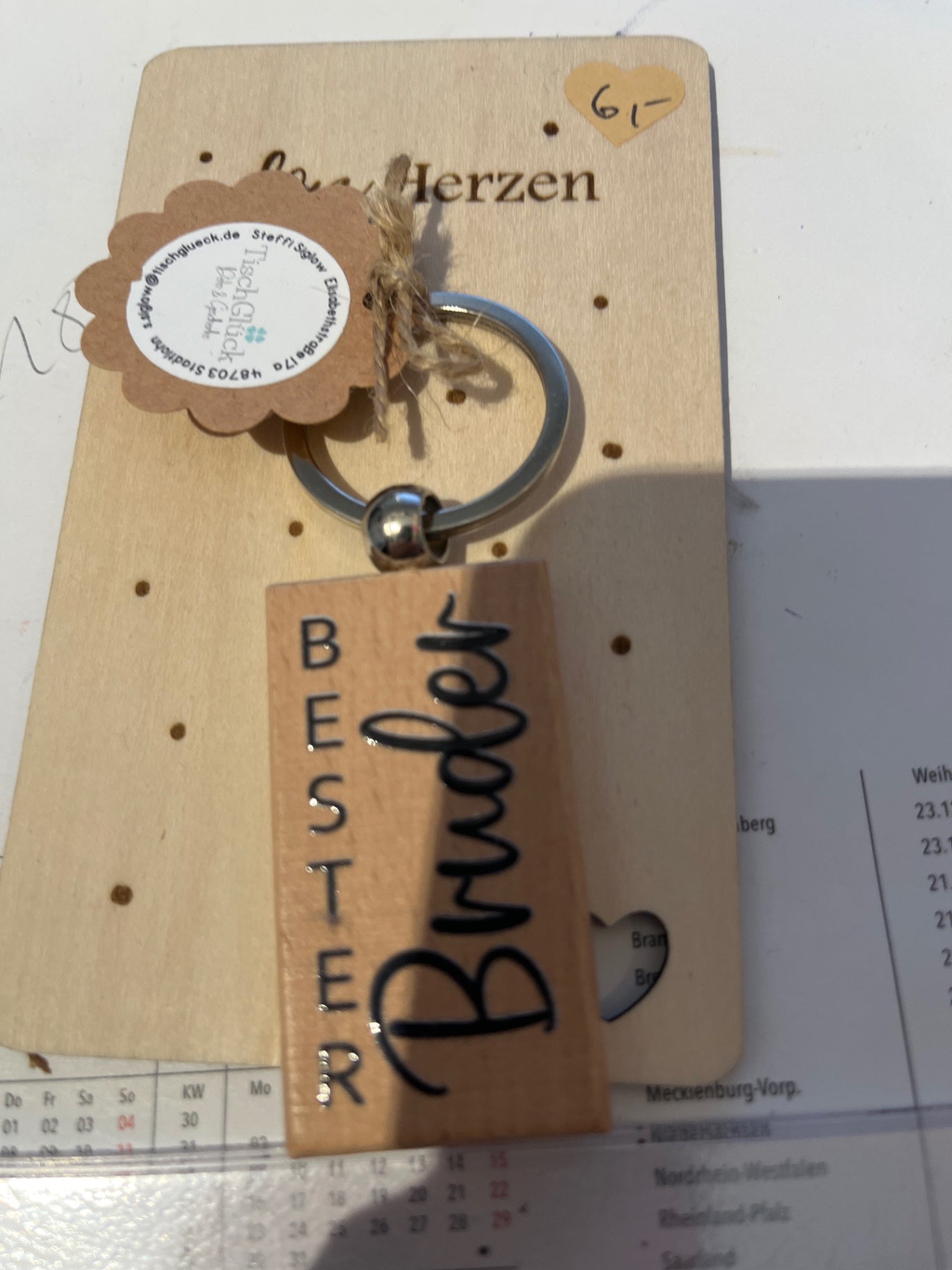 TischGlück Schlüsselanhänger Bester bruder Gr.: