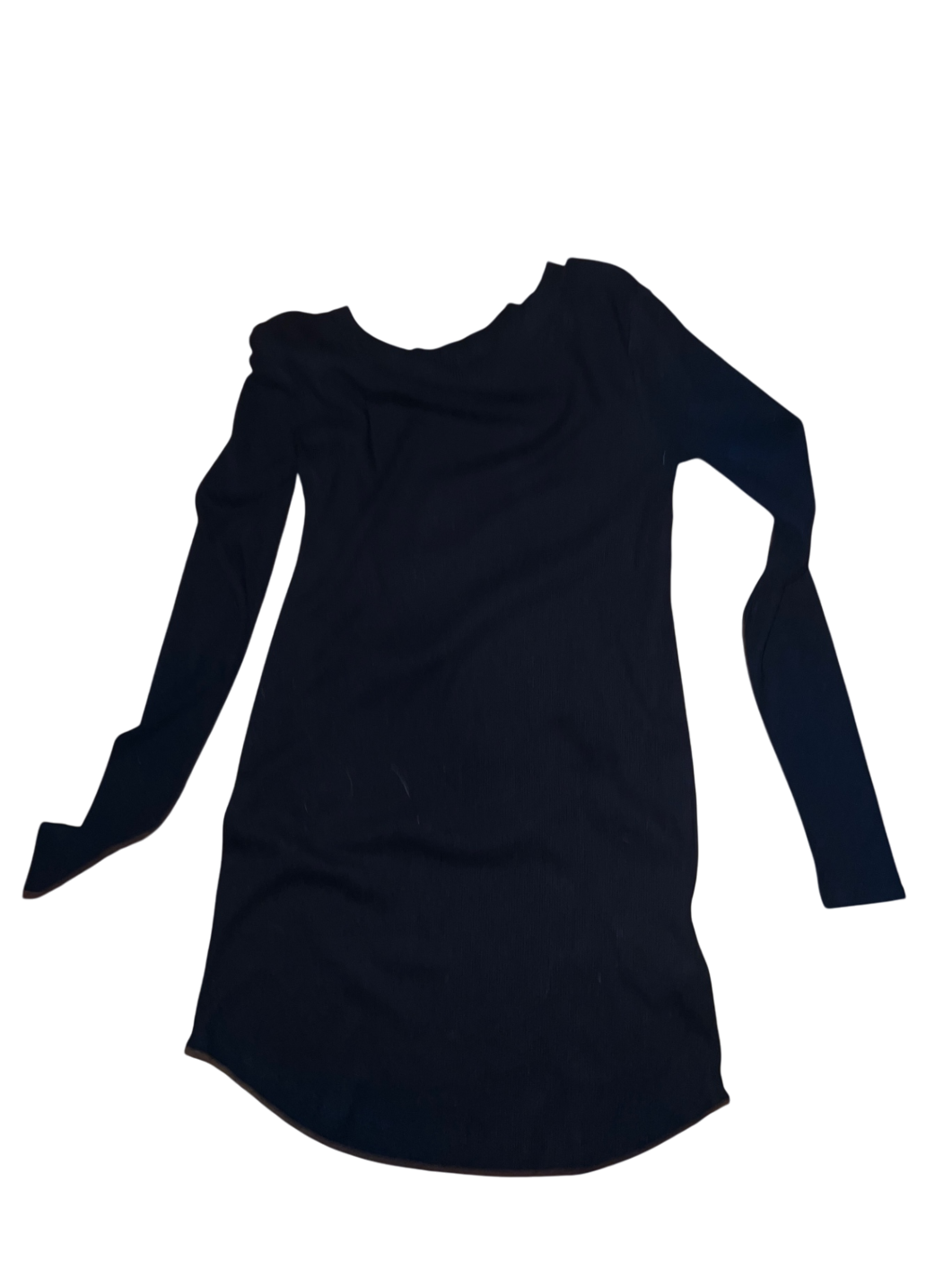 Langes Rippenshirt Schwarz Gr.: M