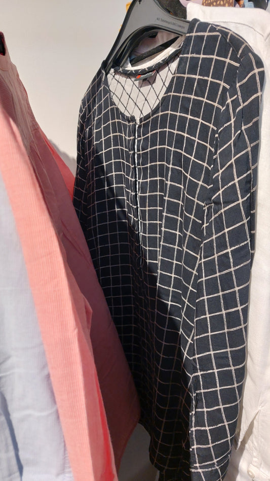 Street One Bluse Blau mit Karomuster Gr.: M