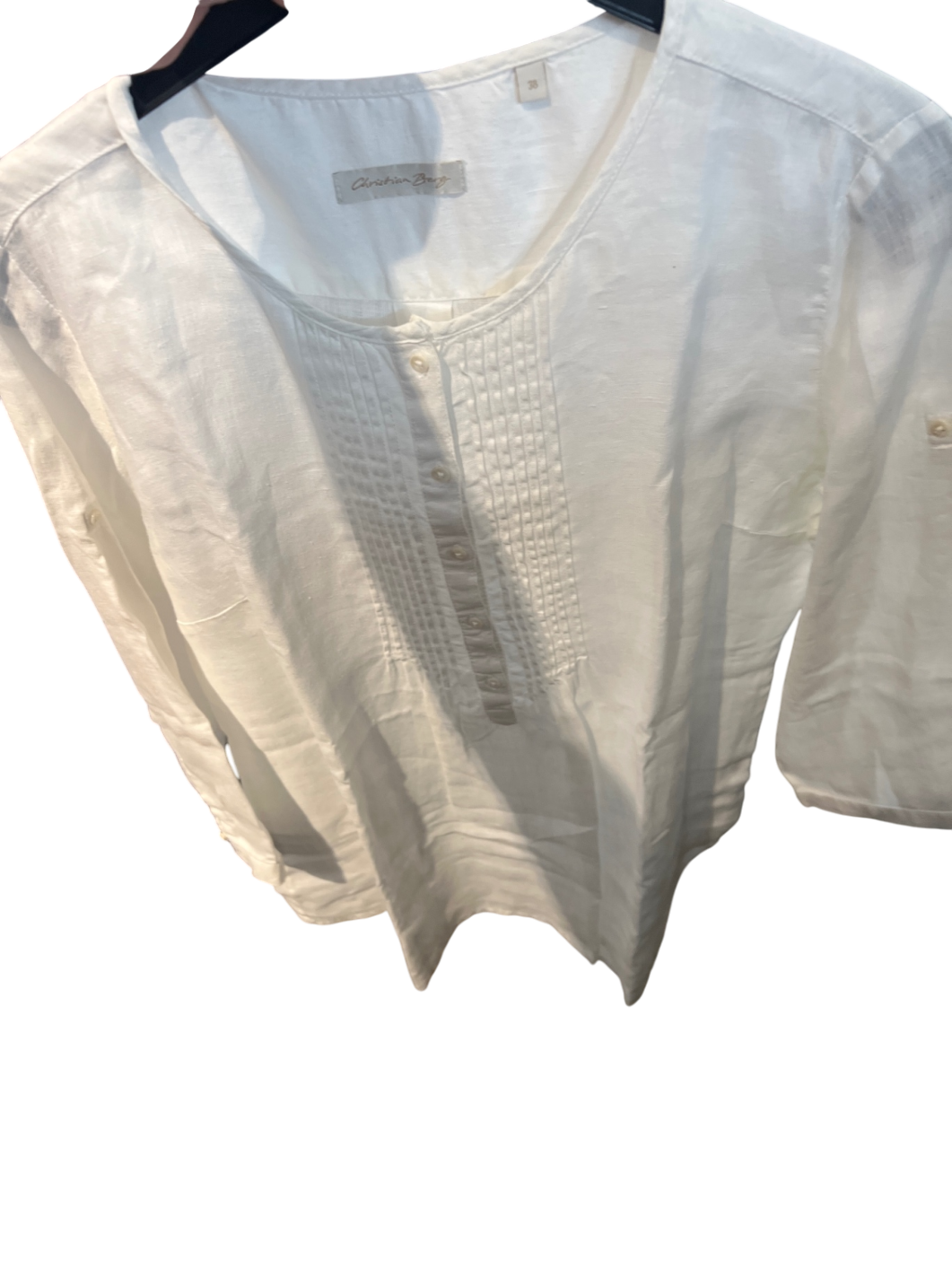 Christina Berg Bluse Leinen Weiß Gr.: M