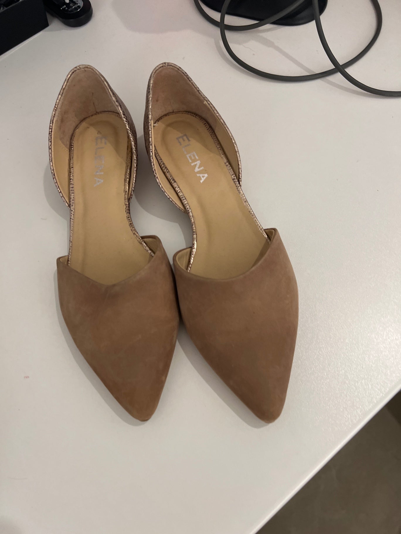 ELENA Ballerinas Hellbraun Gr.: 38