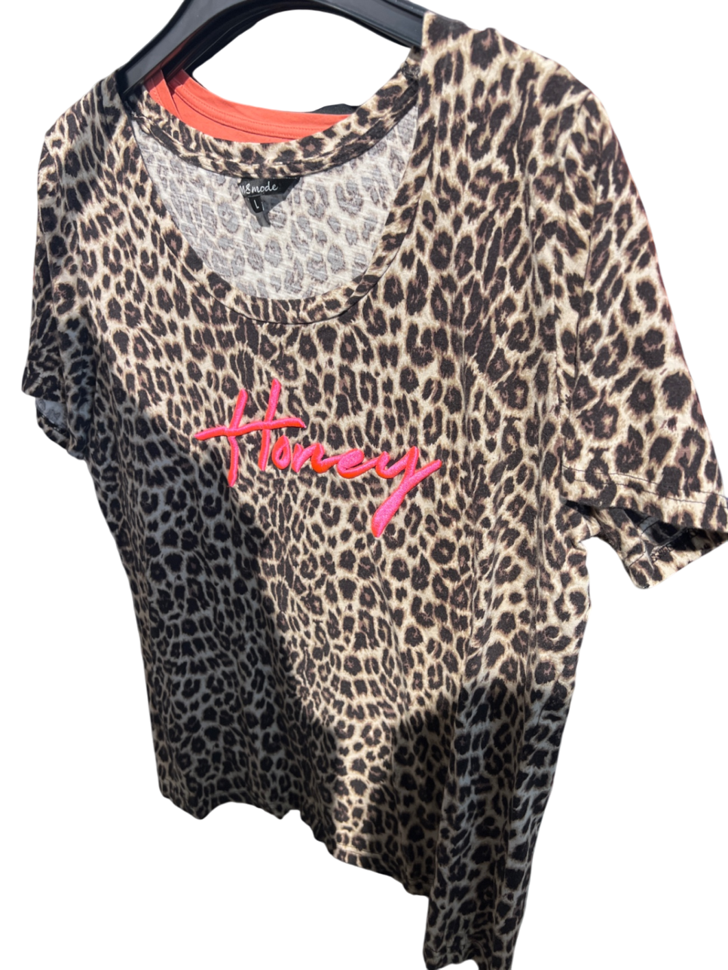 MSmode T-Shirt Beige, Schwar Gr.: L