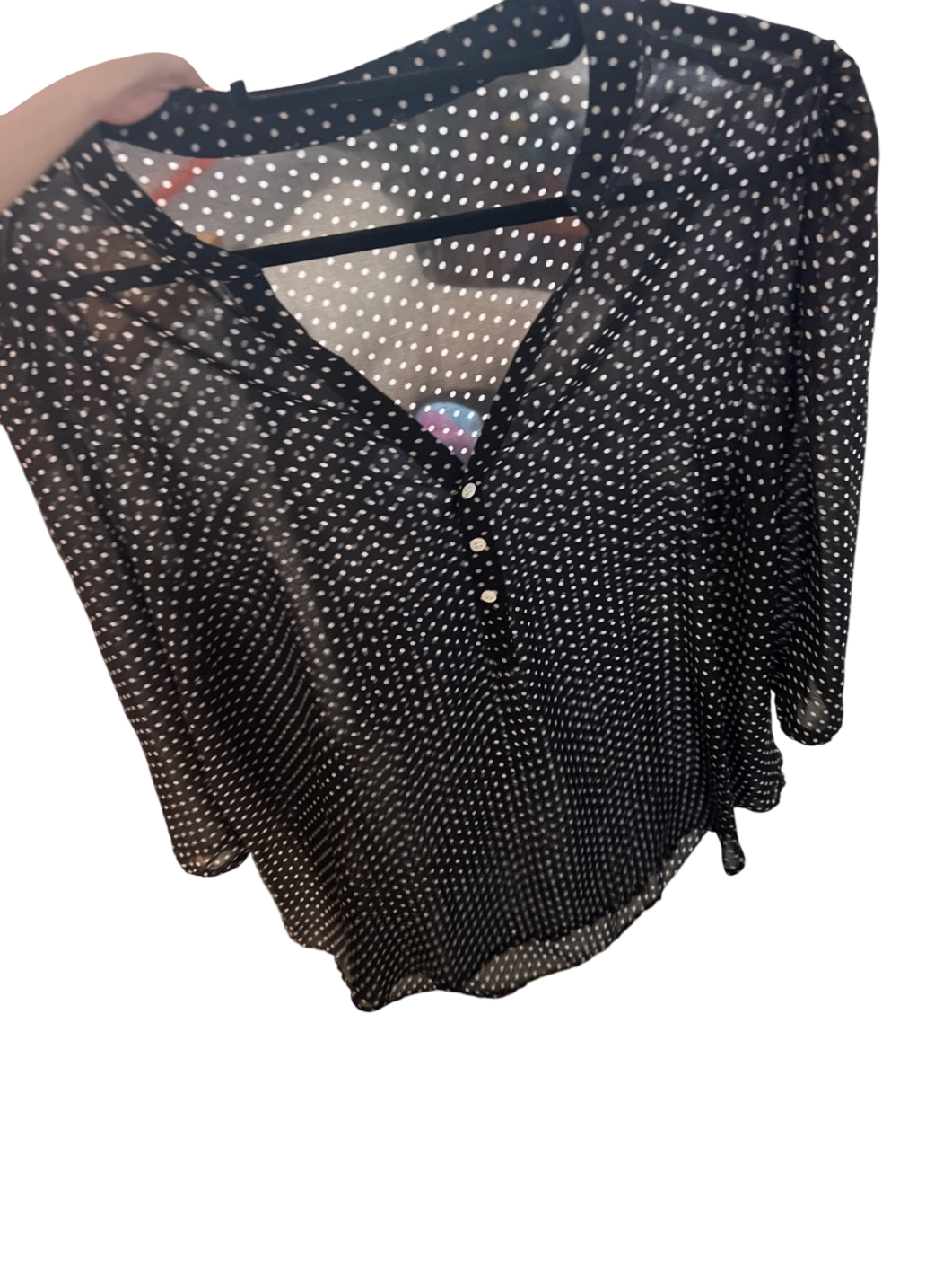 Bluse Schwarz weiße Punkte Gr.: 3XL