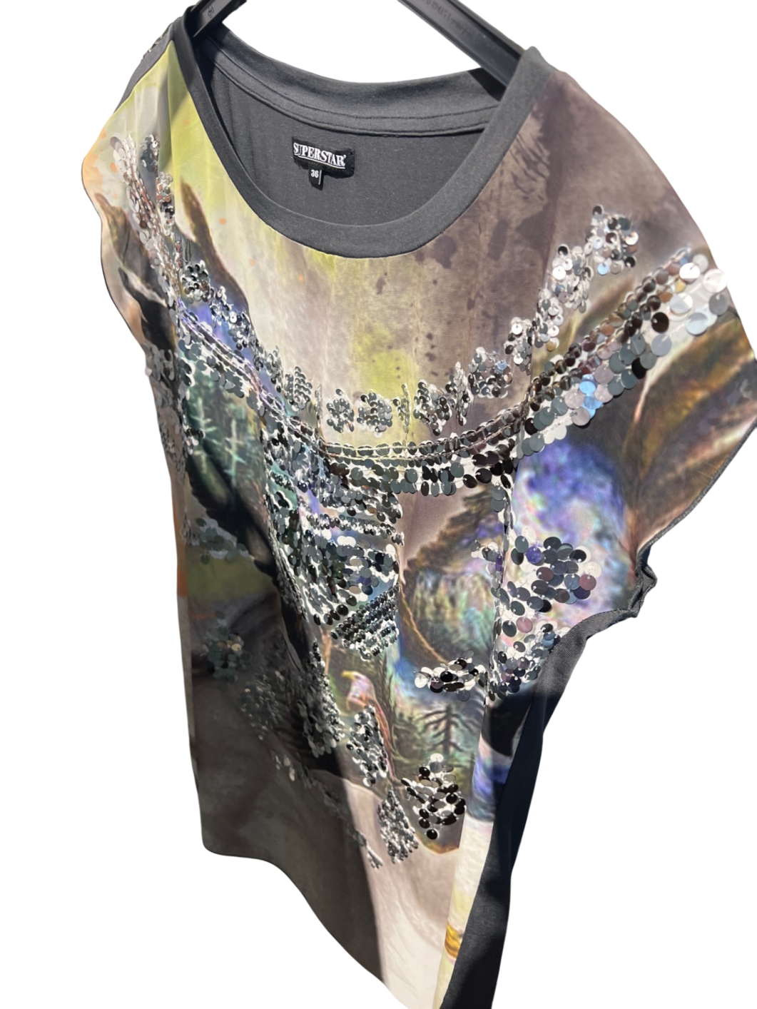 Superstar T-Shirt Grau Lila Gr.: S