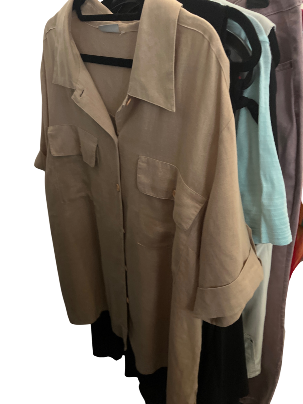 100% Leinen Georgio Hemd Beige Gr.: 3XL