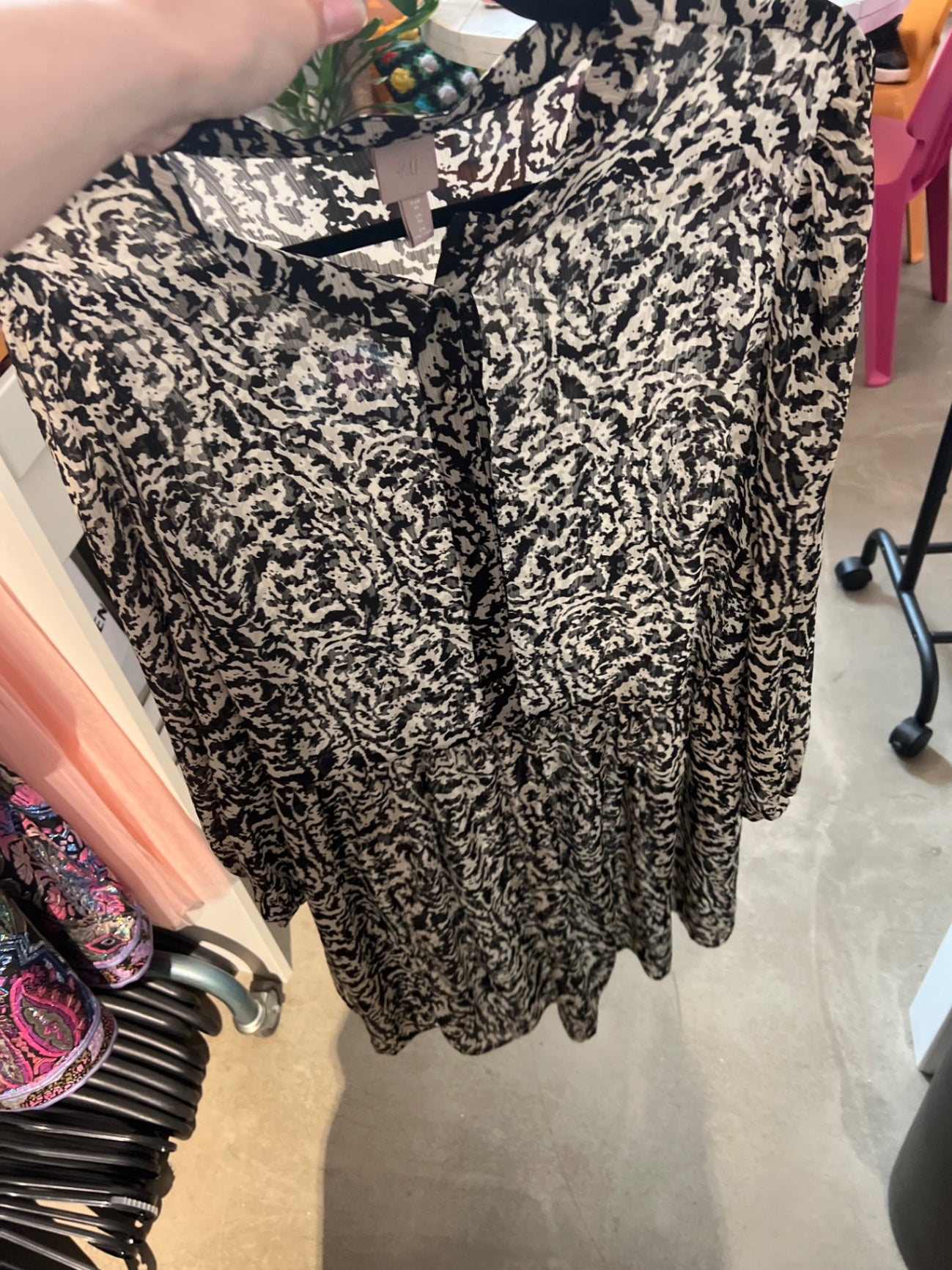 H&M Blusenkleid Beige und Schwarz Gr.: XL