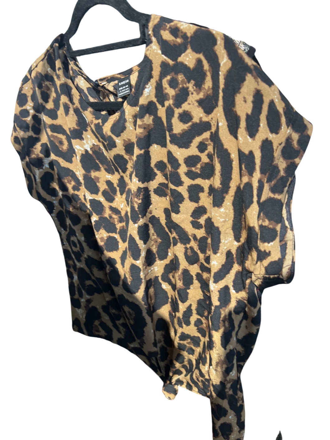 SHEIN T-Shirt Beige und Schwarz Gr.: L