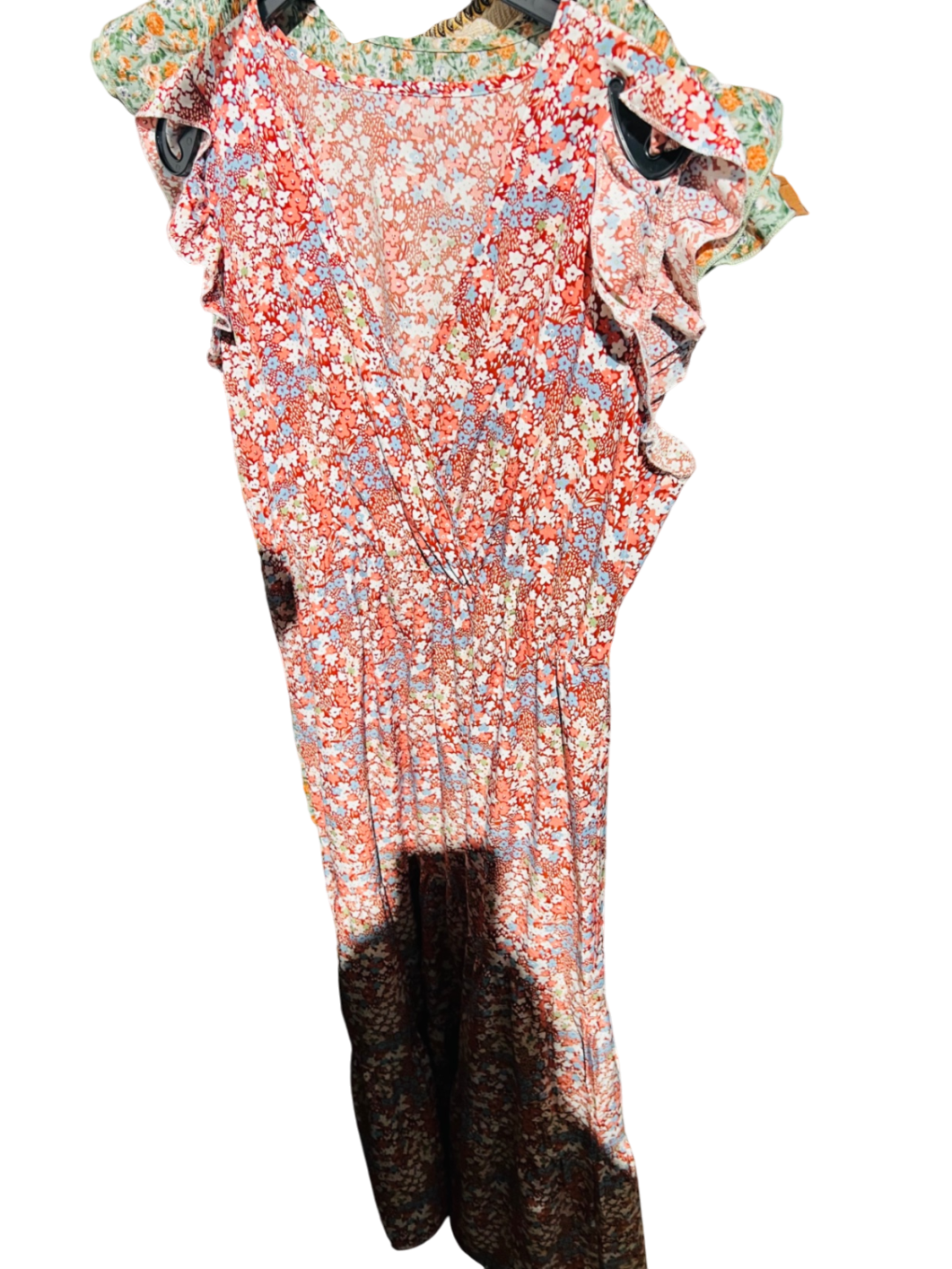 Kleid Mehrfarbig (Rot, Blau, Beige) Gr.: L