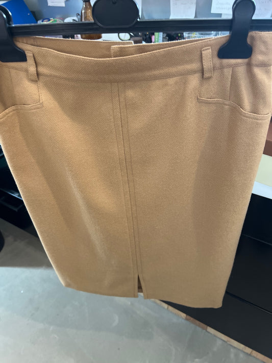 100% Schurwolle Rock Beige Gr.: L