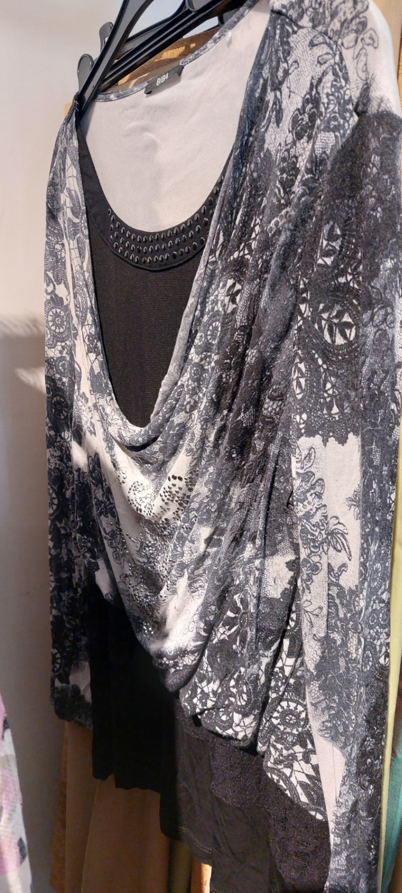 BIBA Oberteil Schwarz Weiß Gr.: XL