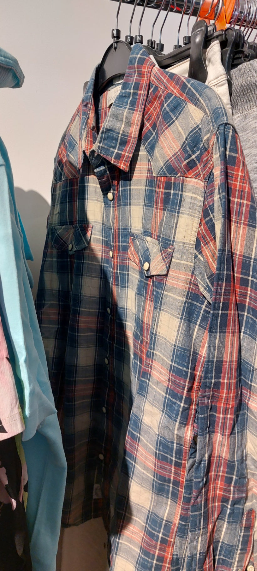 LOGG Hemd Rot, Blau und Beige Gr.: M