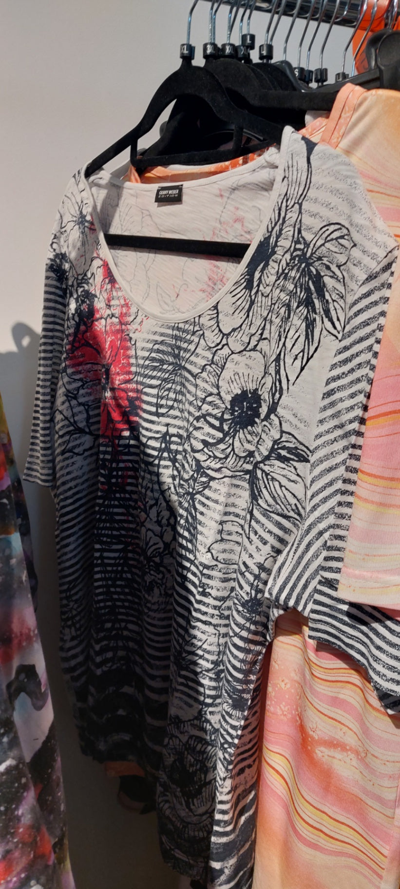 Gerry Weber T-Shirt Weiß, Schwarz, Rot Gr.: XL